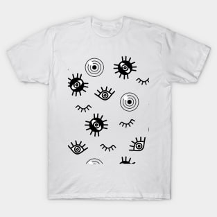 Black and white eyes pattern T-Shirt